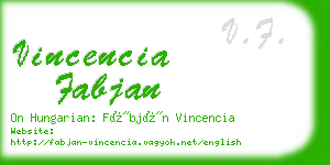 vincencia fabjan business card